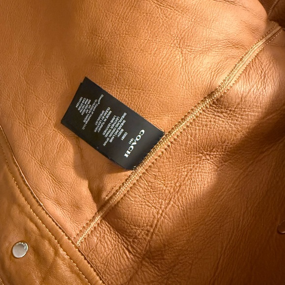Coach real lamb shearling with leather trim jacket. - Picture 9 of 12